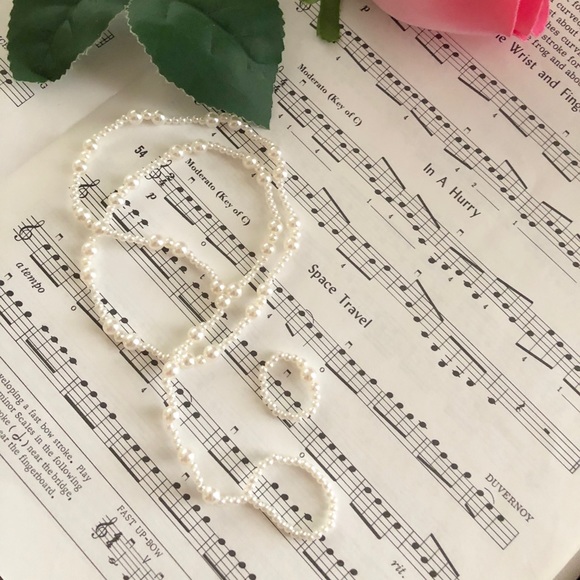 🆕 2 Sets Faux Pearl Barefoot Sandal Anklet Women - Picture 3 of 5